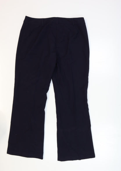 Marks and Spencer Womens Blue  Rayon Trousers  Size 12 L28 in