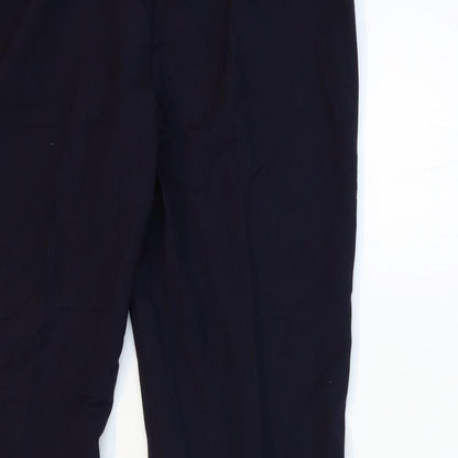 Marks and Spencer Womens Blue  Rayon Trousers  Size 12 L28 in
