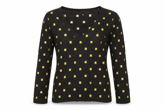 Front view of Kaliko women’s brown geometric knit jumper, size UK 8