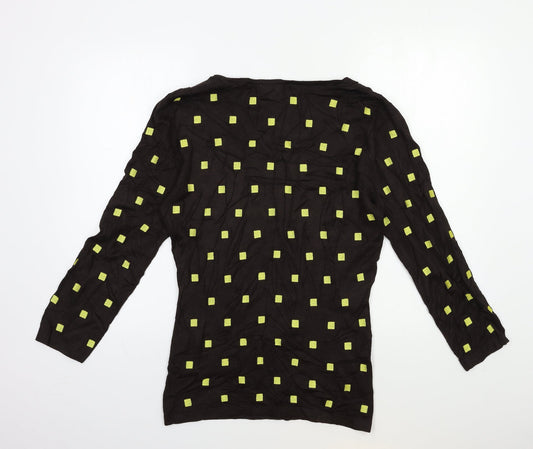 Kaliko Womens Brown Geometric Knit Pullover Jumper Size 8
