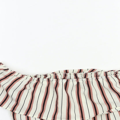 New Look Boys Beige Striped  Basic Button-Up Size 13 Years