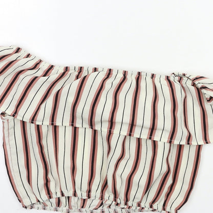 New Look Boys Beige Striped  Basic Button-Up Size 13 Years