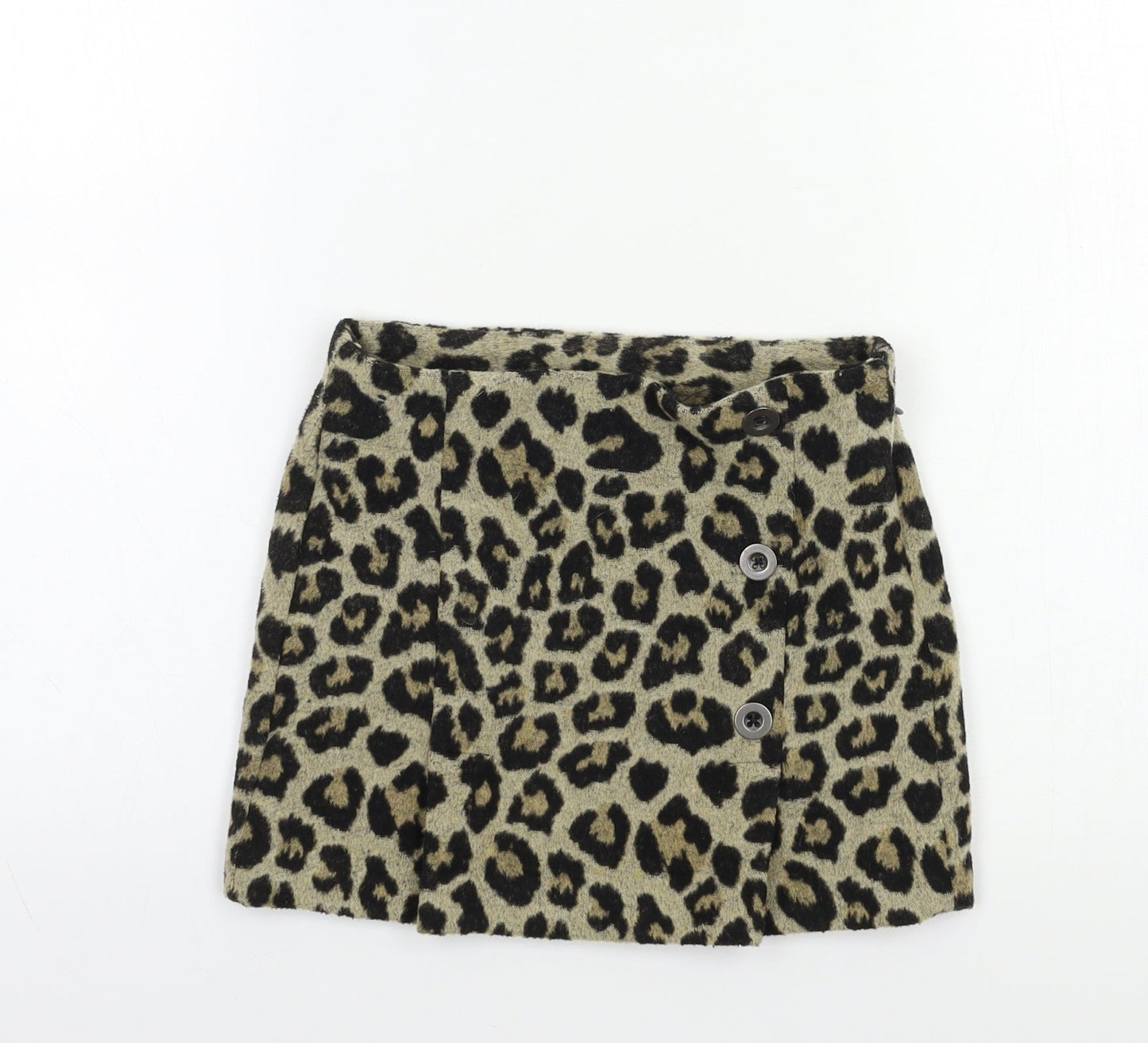 NEXT Girls Beige Animal Print  Mini Skirt Size 7 Years