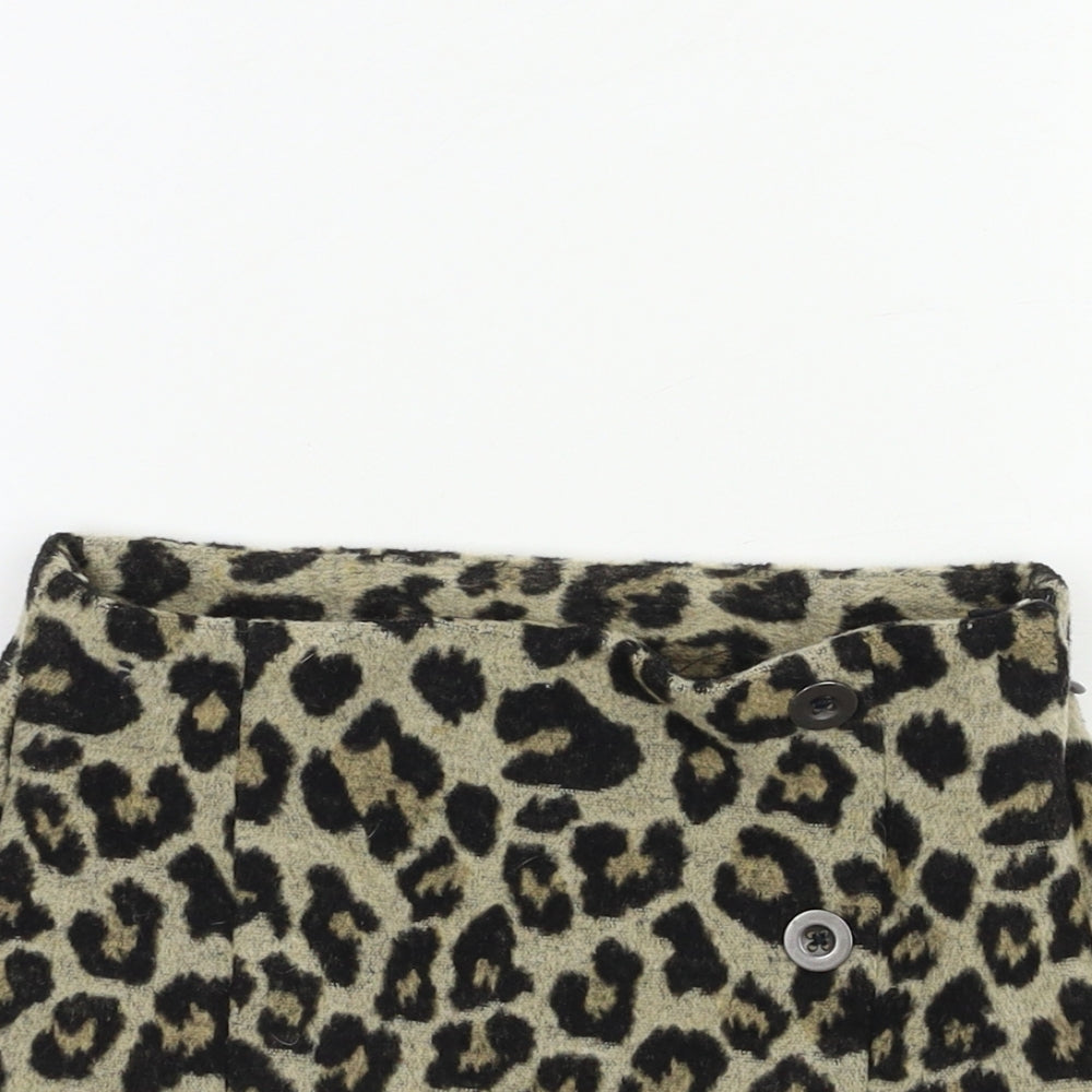 NEXT Girls Beige Animal Print  Mini Skirt Size 7 Years