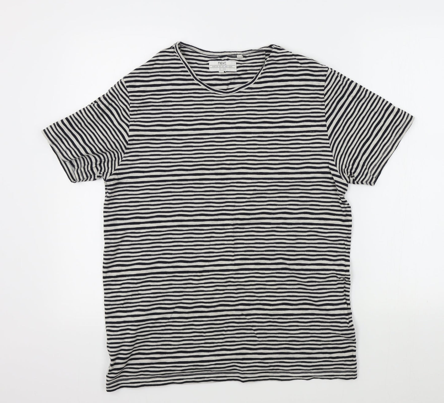 NEXT Womens Blue Striped  Basic T-Shirt Size M