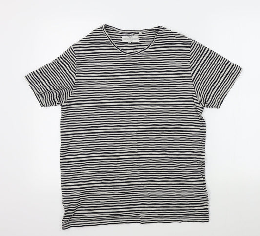 NEXT Womens Blue Striped  Basic T-Shirt Size M