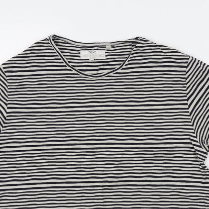 NEXT Womens Blue Striped  Basic T-Shirt Size M