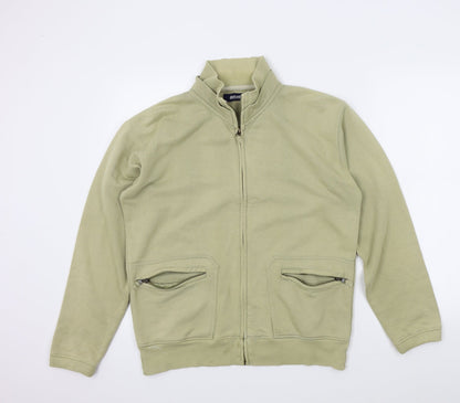 Detail Mens Beige   Full Zip Jumper Size M