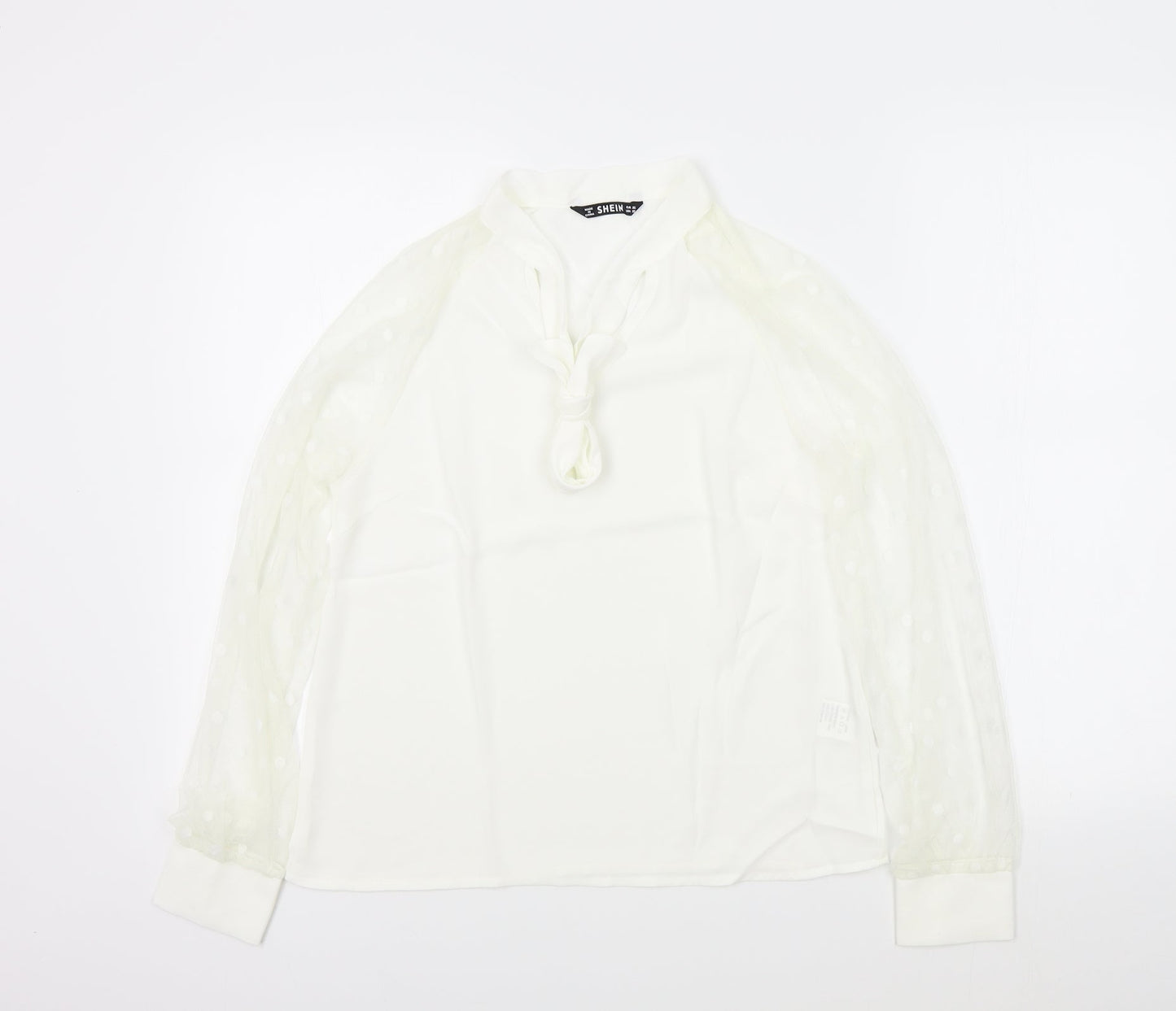 SheIn Womens White Colourblock  Basic Blouse Size XS