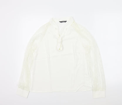 SheIn Womens White Colourblock  Basic Blouse Size XS