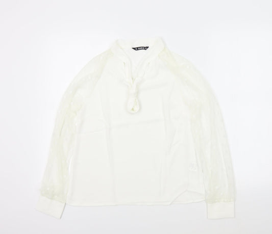 SheIn Womens White Colourblock  Basic Blouse Size XS