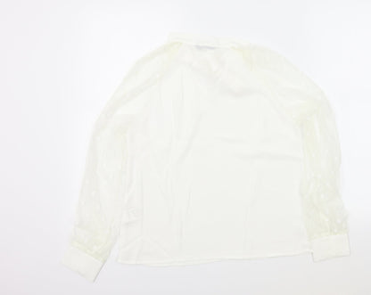 SheIn Womens White Colourblock  Basic Blouse Size XS