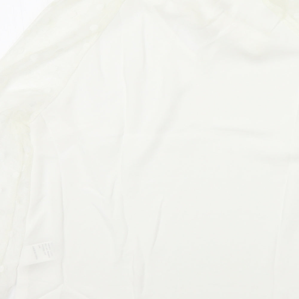 SheIn Womens White Colourblock  Basic Blouse Size XS