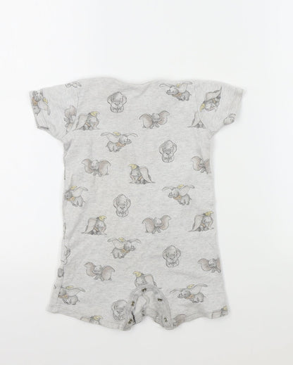 Disney Baby Baby Grey Colourblock  Babygrow One-Piece Size 12-18 Months  - Disney Dumbo