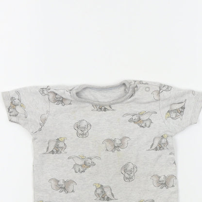 Disney Baby Baby Grey Colourblock  Babygrow One-Piece Size 12-18 Months  - Disney Dumbo