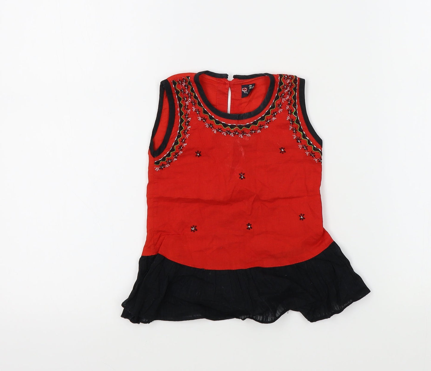 alam's Girls Red Floral  A-Line  Size 18 Months