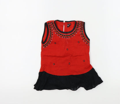 alam's Girls Red Floral  A-Line  Size 18 Months