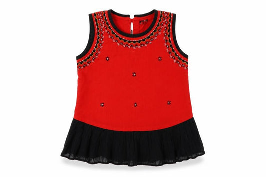 alam's Girls Red Floral  A-Line  Size 18 Months