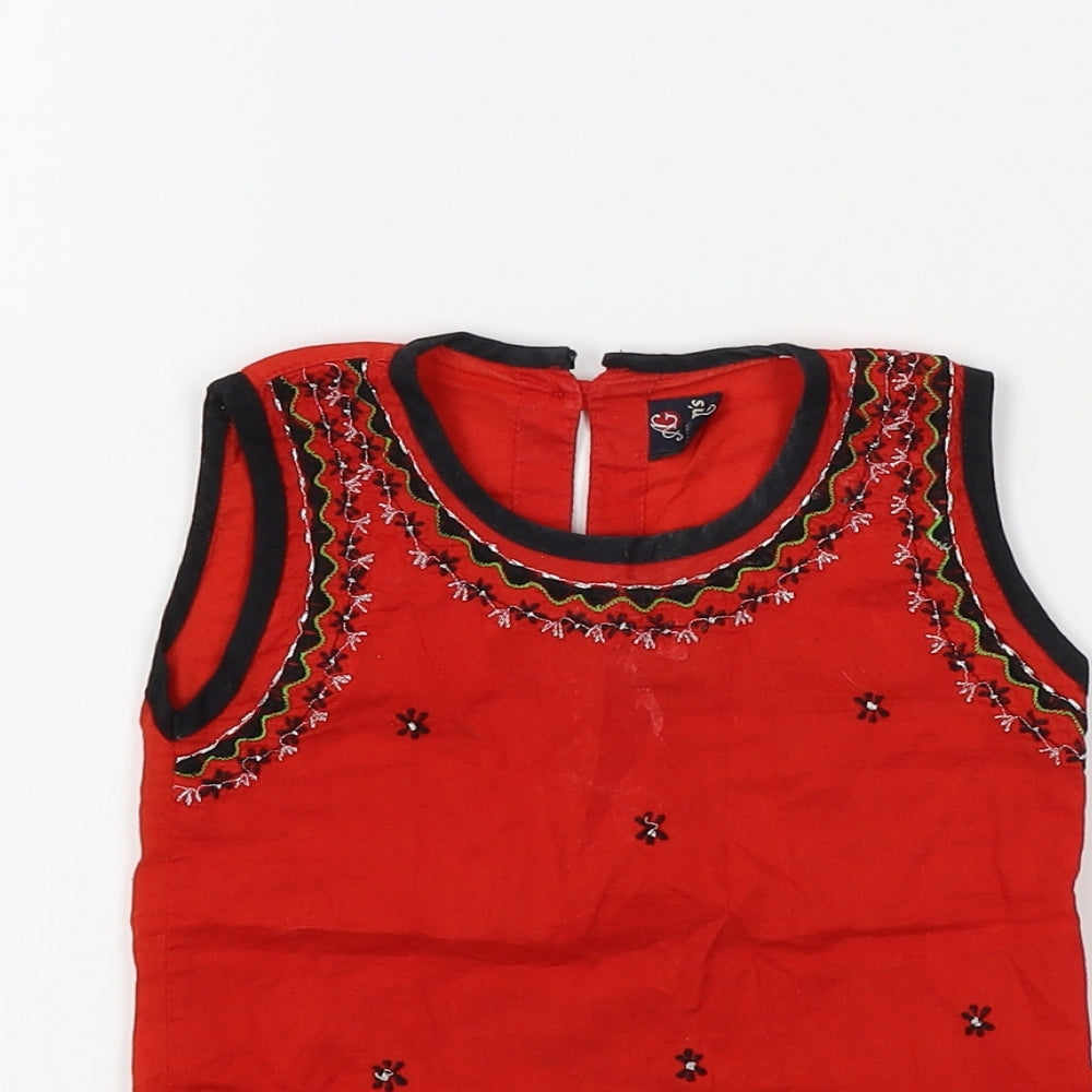 alam's Girls Red Floral  A-Line  Size 18 Months