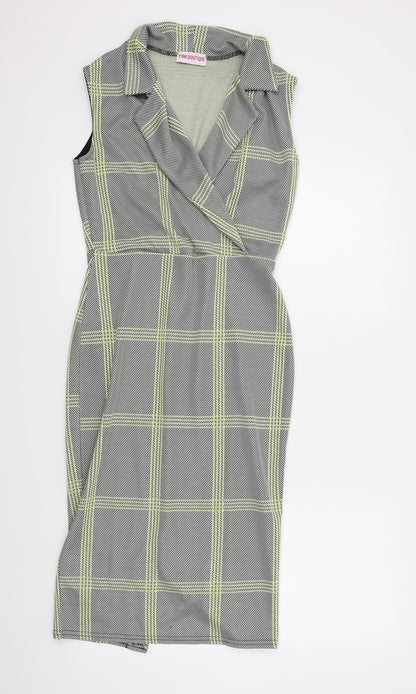 Pink Boutique Womens Black Geometric  A-Line  Size M