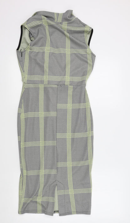 Pink Boutique Womens Black Geometric  A-Line  Size M