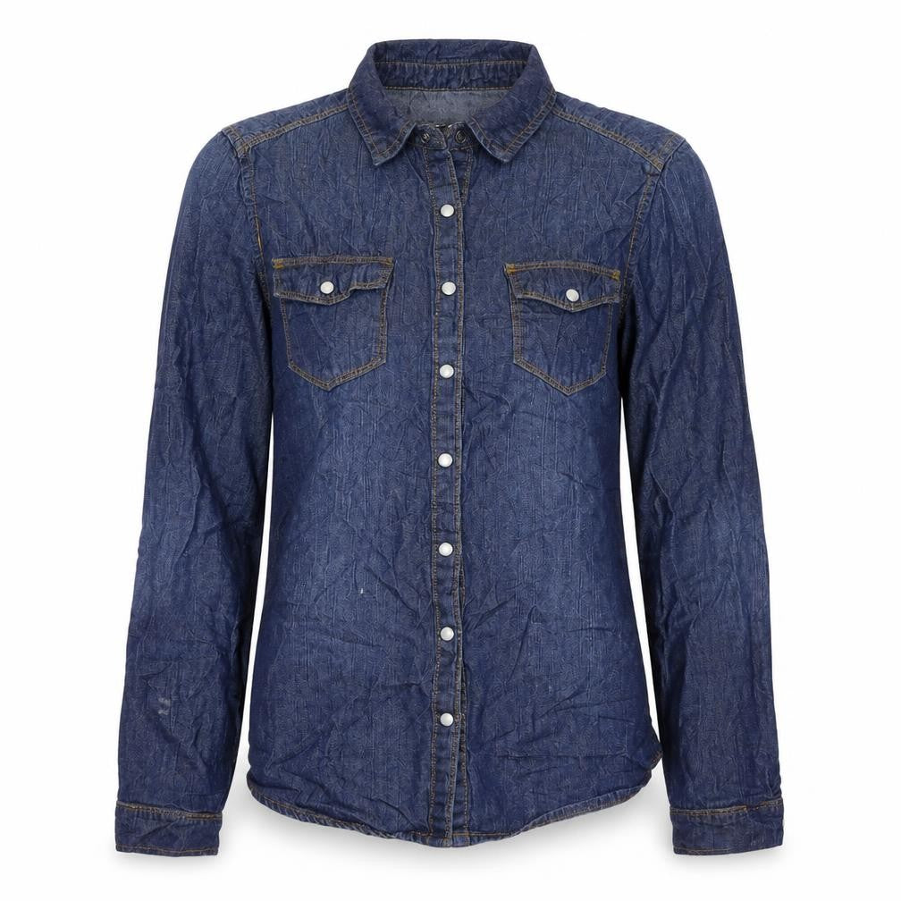 Womens UK Size 6 New Look Blue Basic Button-Up