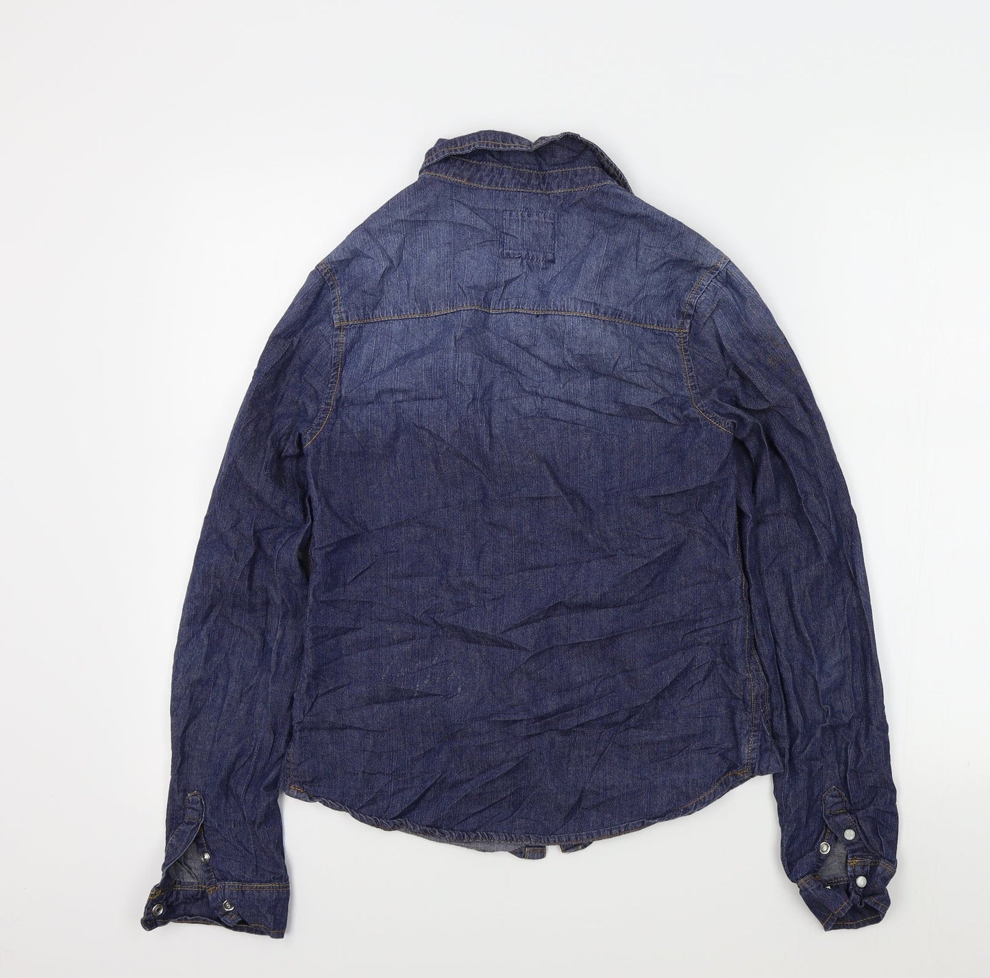 Womens UK Size 6 New Look Blue Basic Button-Up