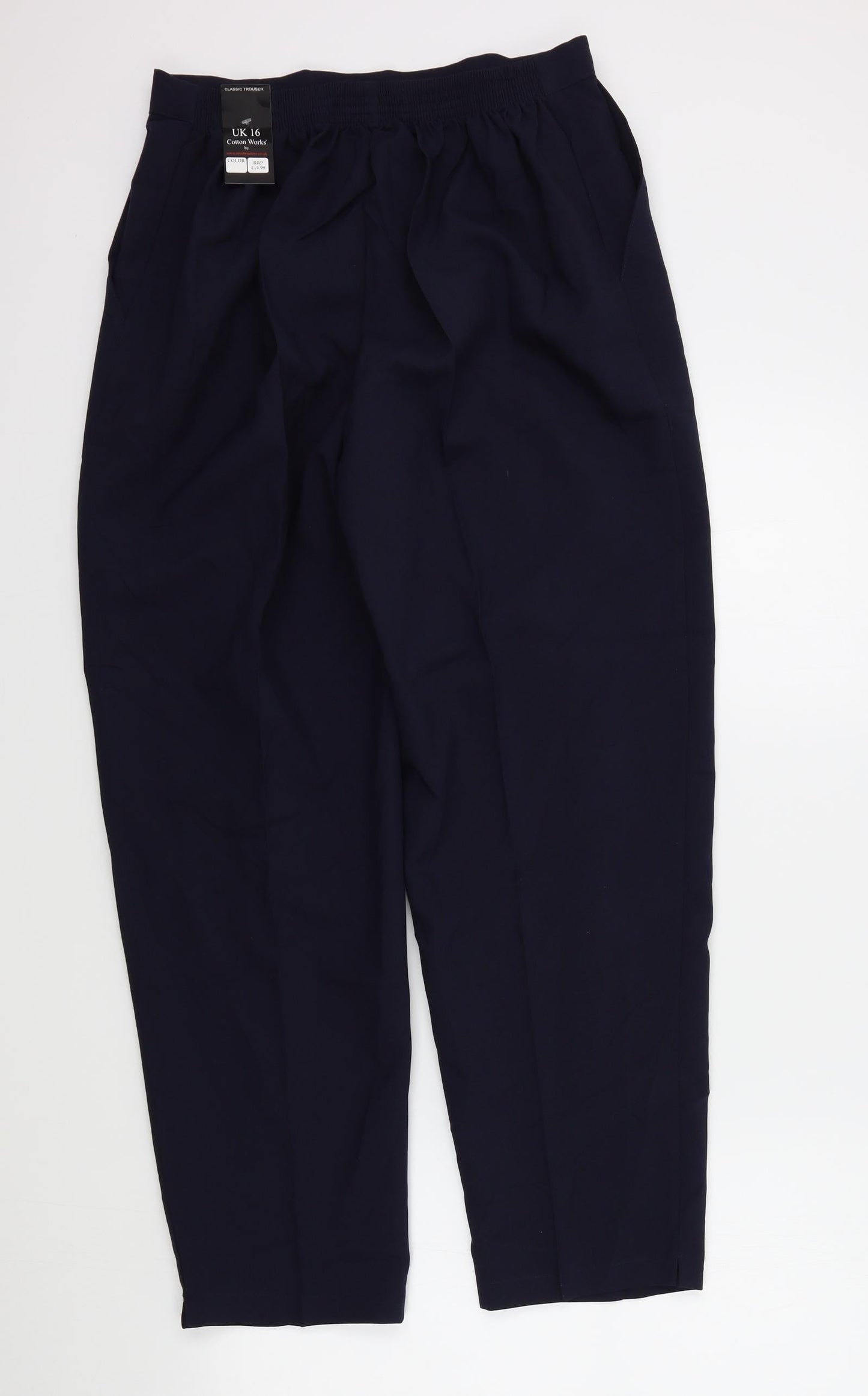 cotton works Womens Blue   Trousers  Size 16 L27 in