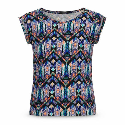 New Look Womens Multicoloured Geometric  Basic T-Shirt Size 8