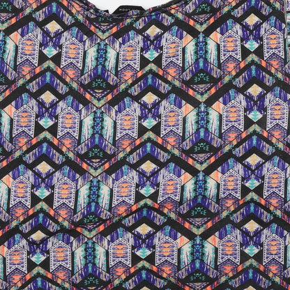 New Look Womens Multicoloured Geometric  Basic T-Shirt Size 8
