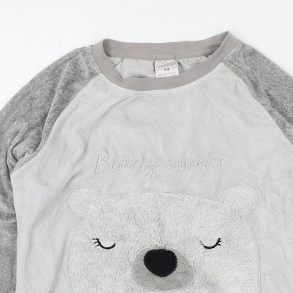Debenhams Womens Grey Solid  Top Pyjama Top Size 6