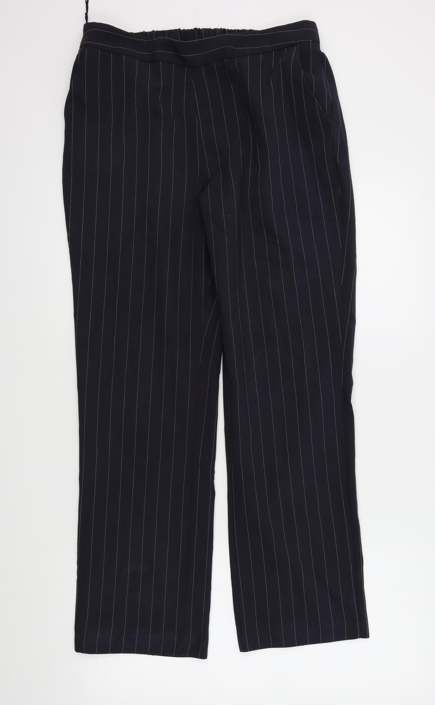 Bonmarché Womens Blue Striped  Trousers  Size 12 L29 in