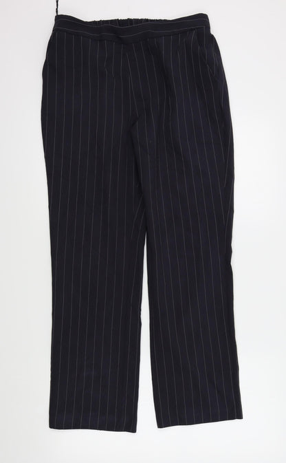 Bonmarché Womens Blue Striped  Trousers  Size 12 L29 in