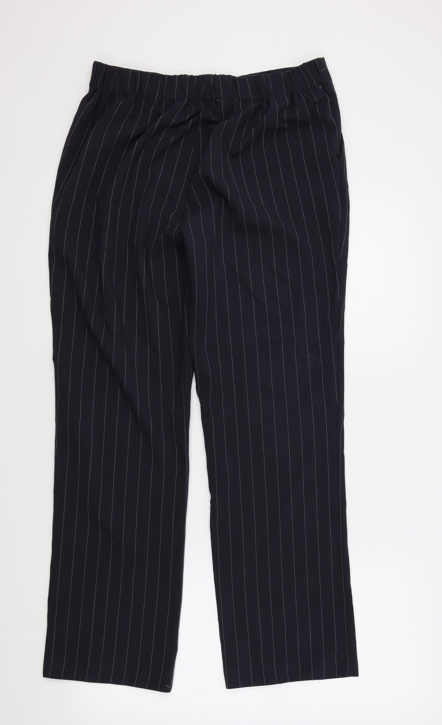 Bonmarché Womens Blue Striped  Trousers  Size 12 L29 in