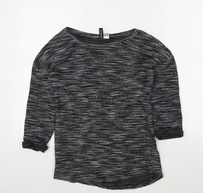 Womens UK Size XS Divided Black Pullover Jumper