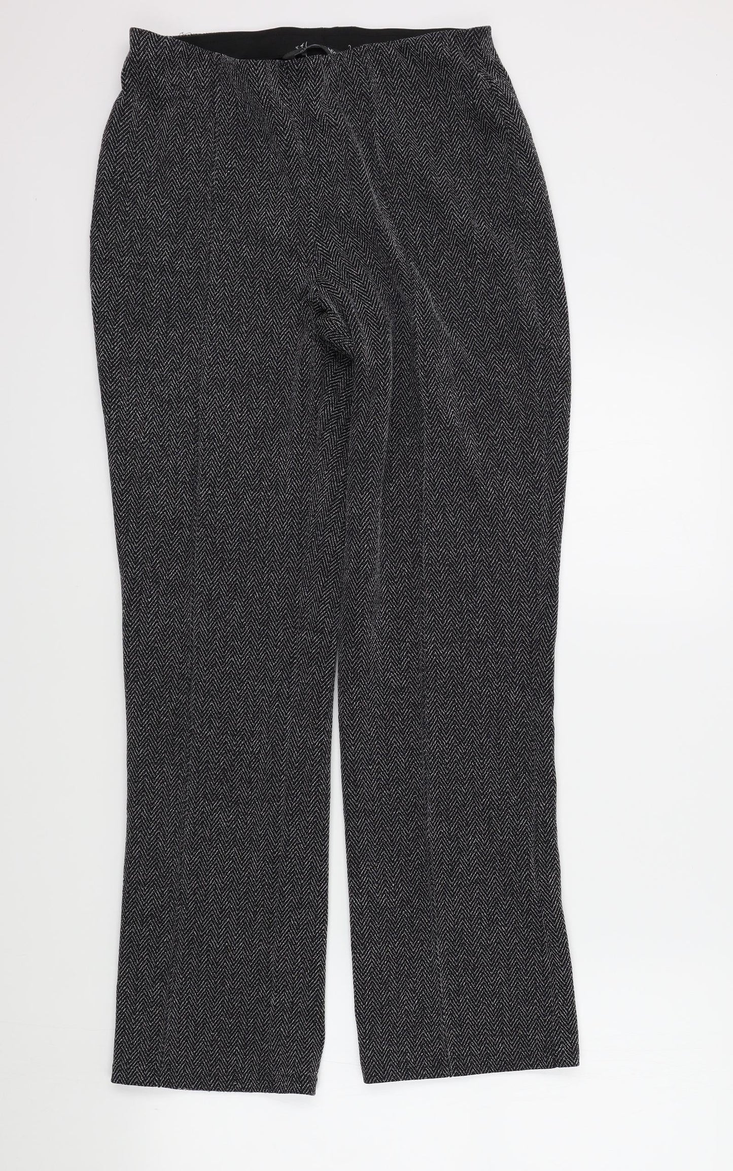 Womens UK Size 10 Preworn Regular Fit  Black Trousers