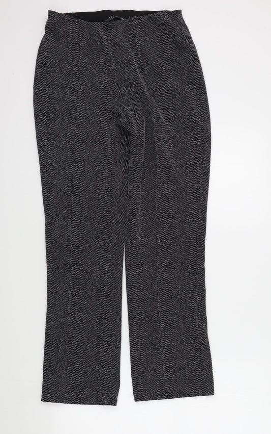 Womens UK Size 10 Preworn Regular Fit  Black Trousers