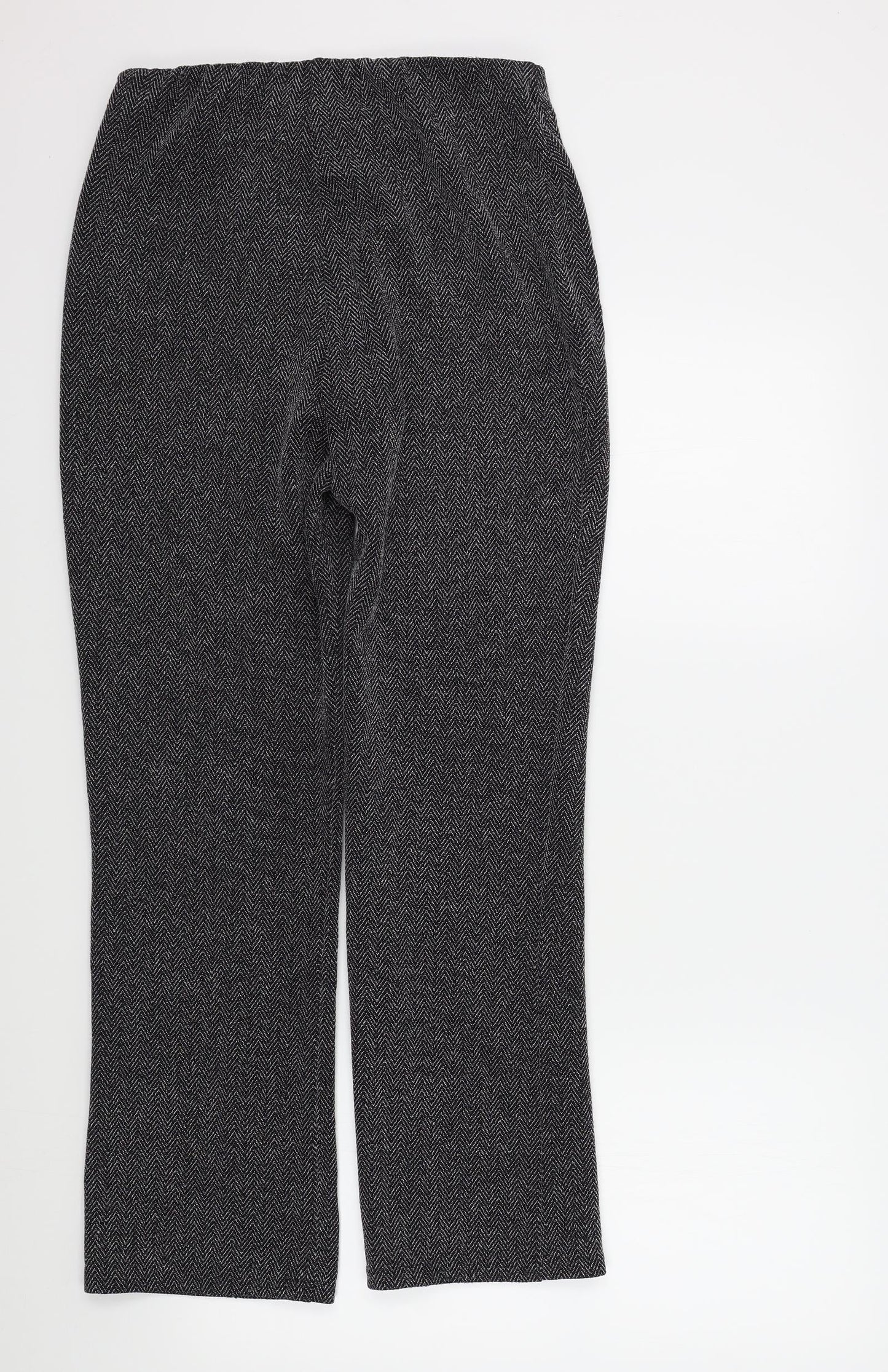 Womens UK Size 10 Preworn Regular Fit  Black Trousers