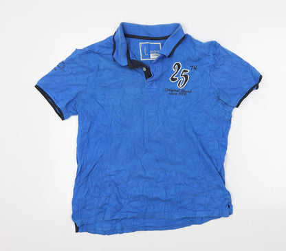 Owk Company Mens Blue Colourblock   Polo Size L