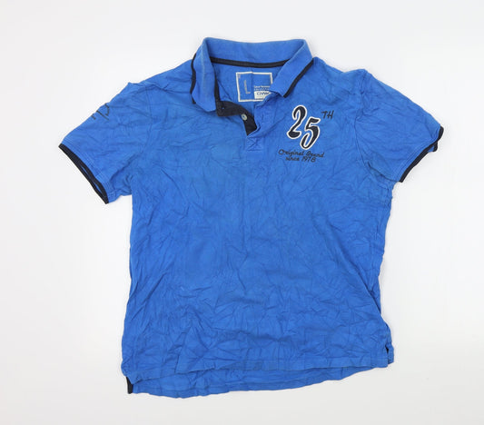 Owk Company Mens Blue Colourblock   Polo Size L