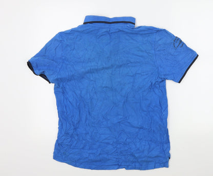 Owk Company Mens Blue Colourblock   Polo Size L