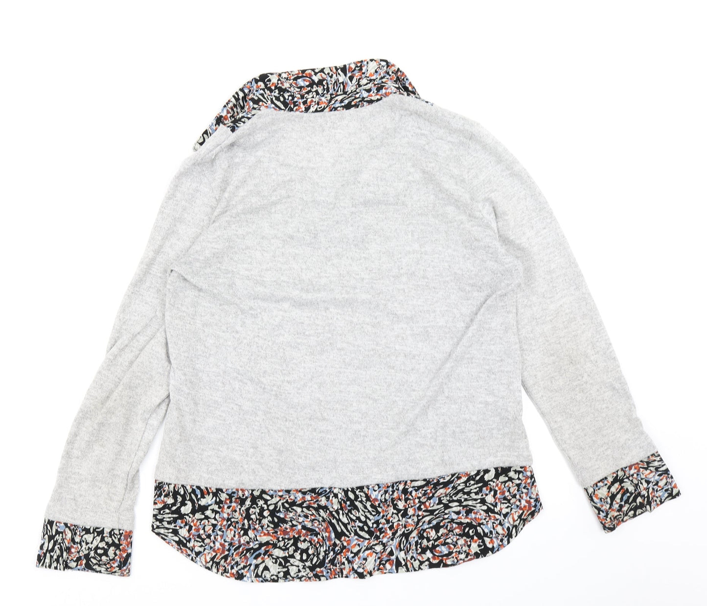 Festa Womens Grey Floral  Pullover Jumper Size 14