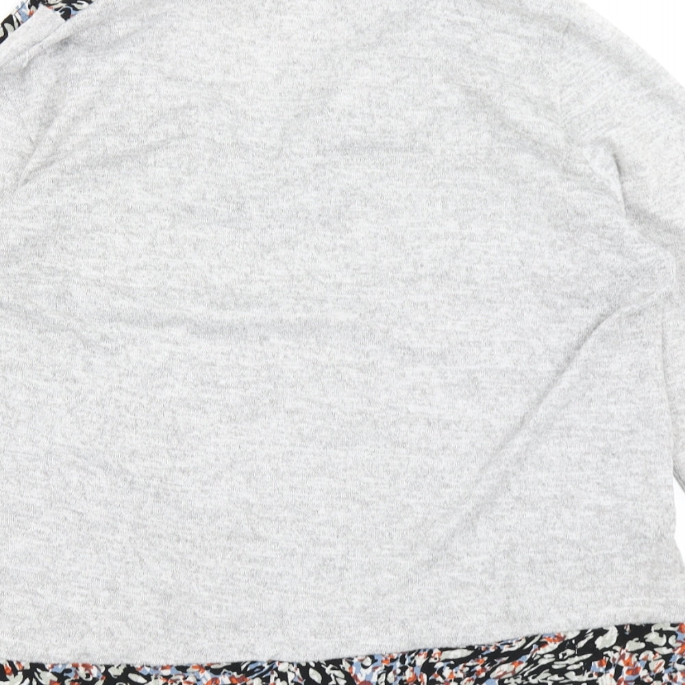 Festa Womens Grey Floral  Pullover Jumper Size 14