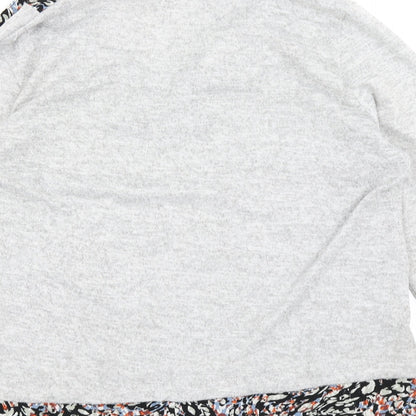 Festa Womens Grey Floral  Pullover Jumper Size 14