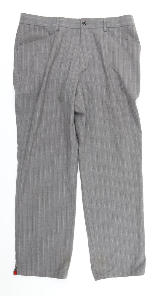 Dayers & Co Mens Grey Striped  Trousers  Size 36 in L29 in