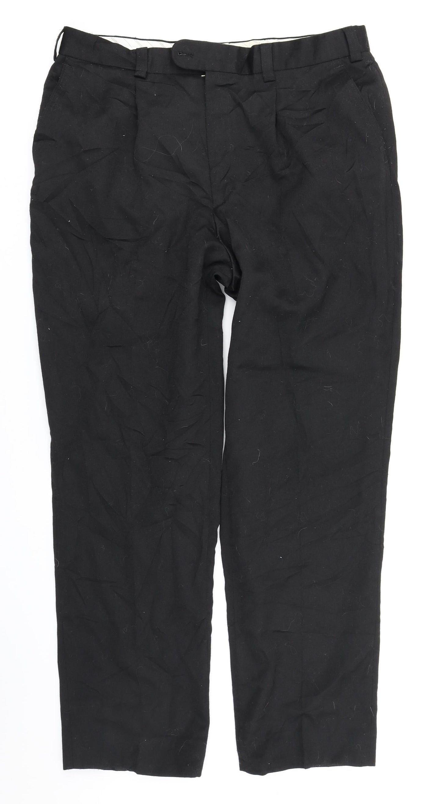 Oakman Mens Black   Trousers  Size 36 in L28 in