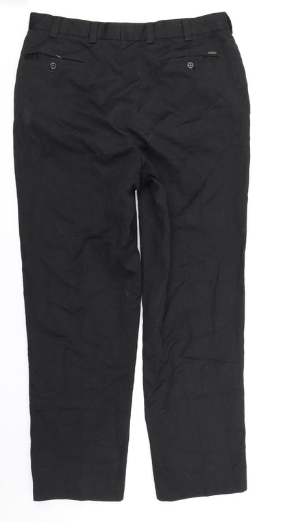 Oakman Mens Black   Trousers  Size 36 in L28 in
