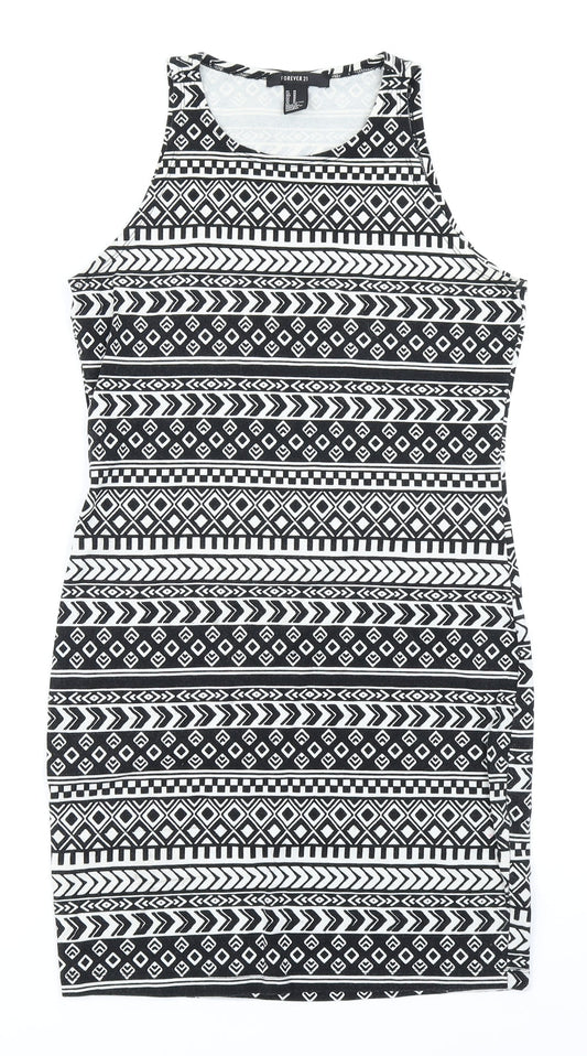 FOREVER 21 Womens Black Fair Isle  Bodycon  Size M