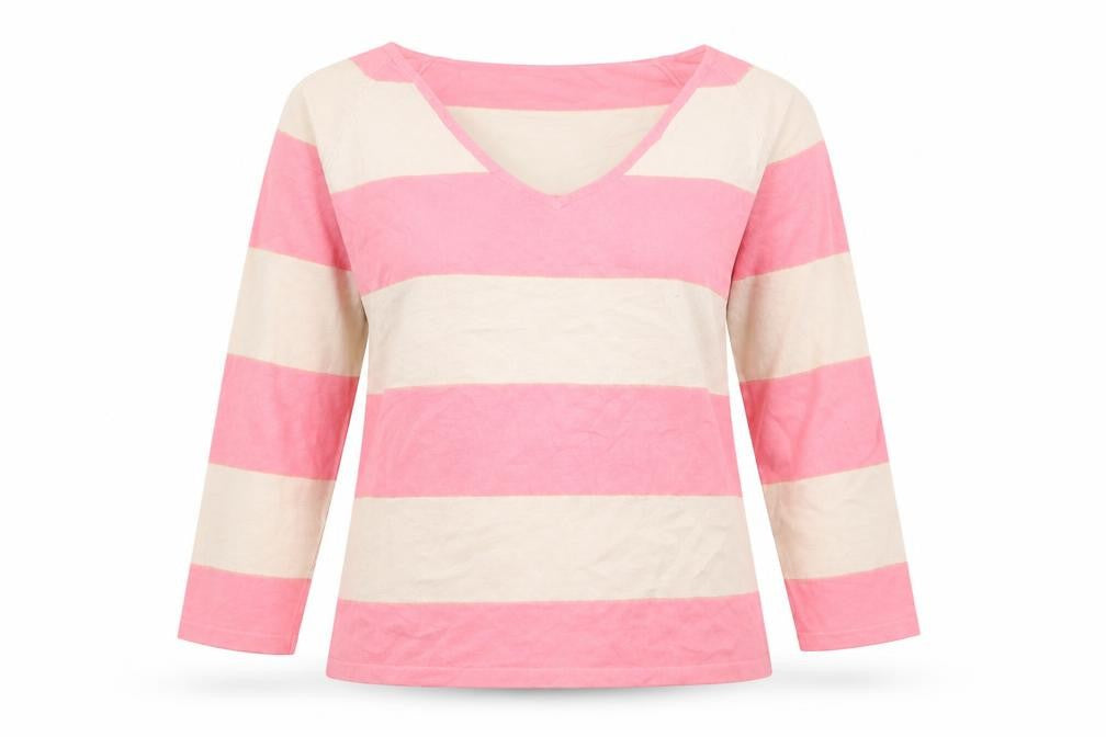 Viz A Viz Womens Multicoloured Striped  Basic T-Shirt Size S