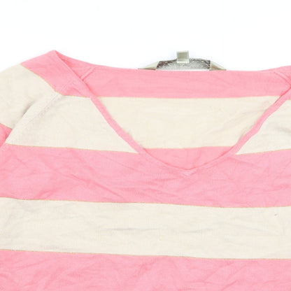 Viz A Viz Womens Multicoloured Striped  Basic T-Shirt Size S